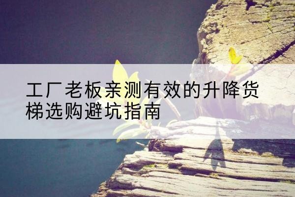 乌达升降货梯怎么选-工厂老板亲测有效的升降货梯选购避坑指南