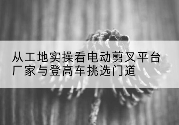 乌达电动剪叉升降平台厂家-从工地实操看电动剪叉平台厂家与登高车挑选门道