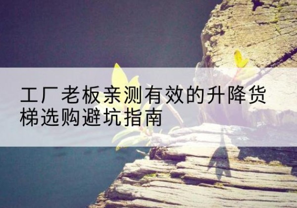 乌达升降货梯怎么选-工厂老板亲测有效的升降货梯选购避坑指南